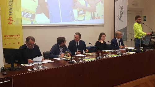 Un momento della conferenza stampa di presentazione della Carsolina Cross 2019